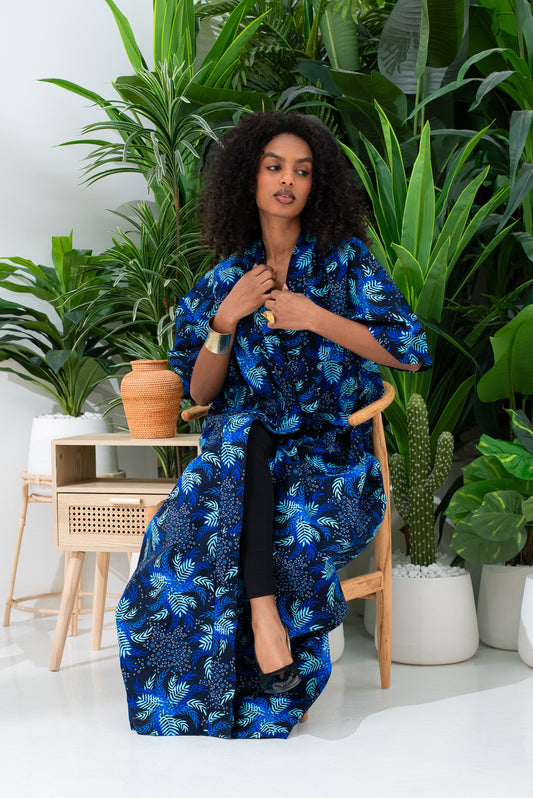 The Wasl – Long Cotton Kitenge Kimono (001)
