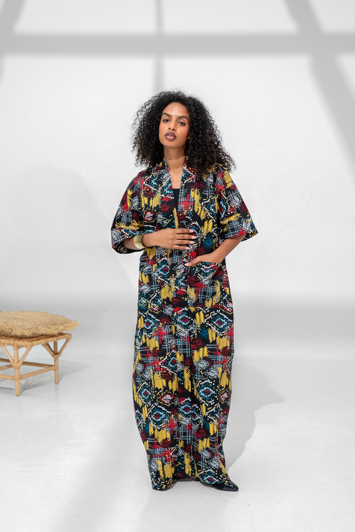 The Wasl – Long Cotton Kitenge Kimono (002)