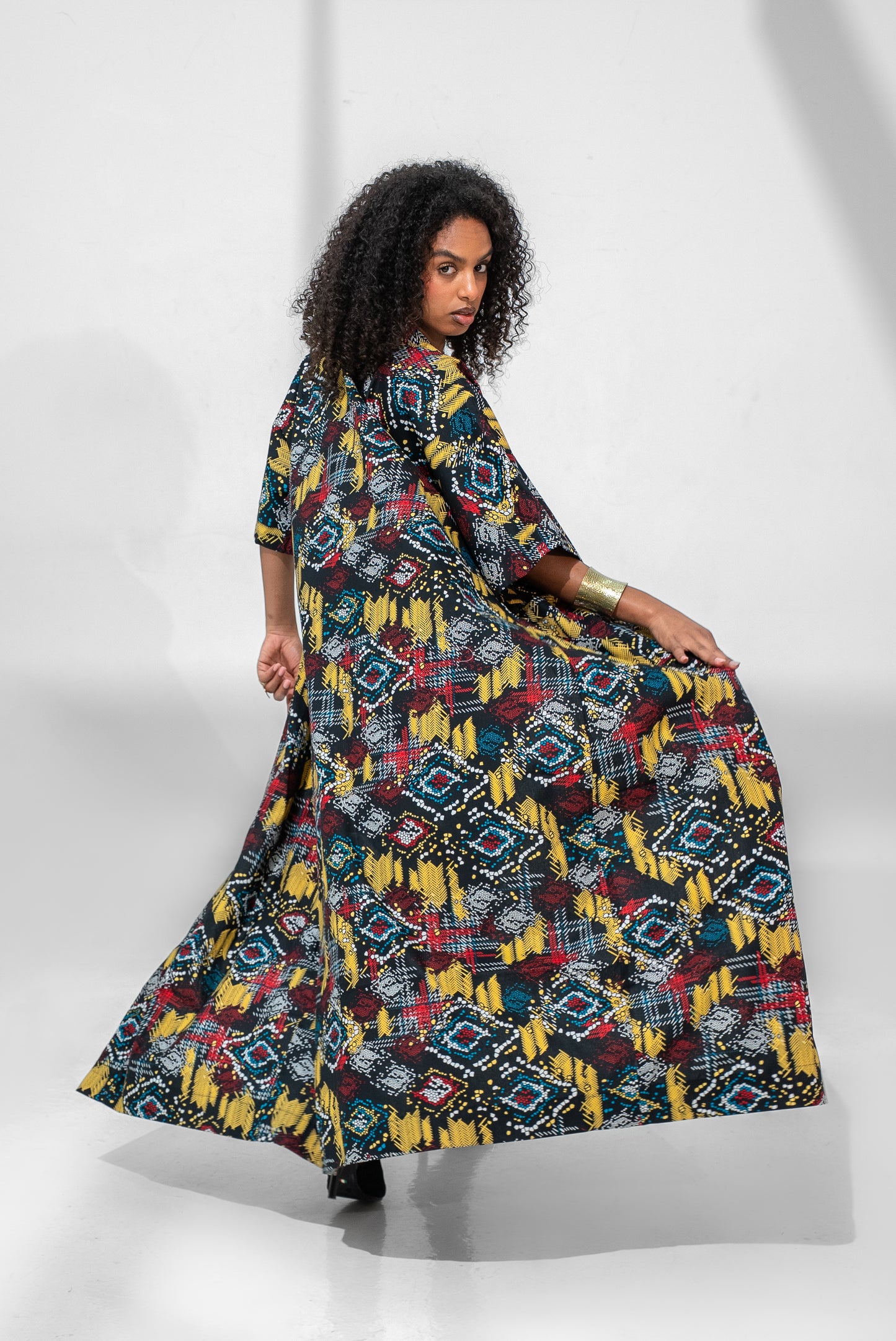 The Wasl – Long Cotton Kitenge Kimono (002)