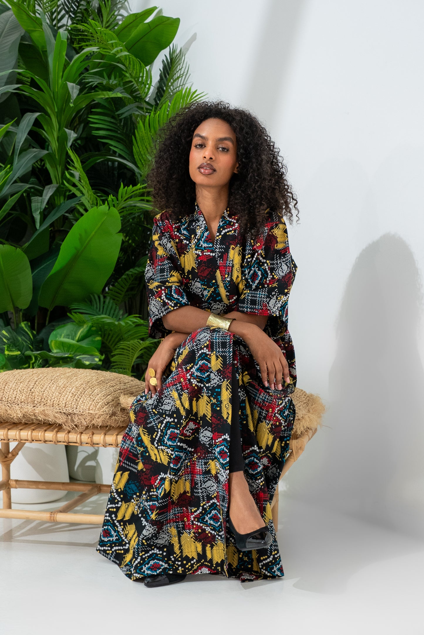 The Wasl – Long Cotton Kitenge Kimono (002)